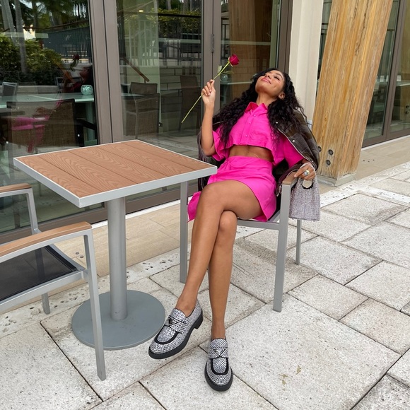 Authentic Satin rhinestone Prada loafers. New with box and auth card. - Picture 5 of 5